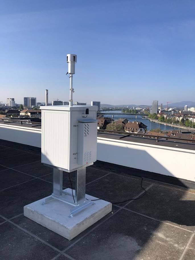 Pollen monitoring device on rooftop